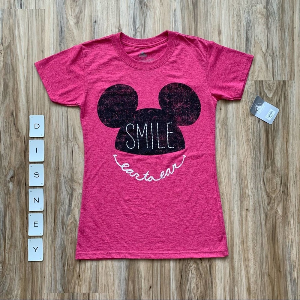 DISNEY Mickey Mouse Ear Pink T-Shirt XS - NEW with tags!